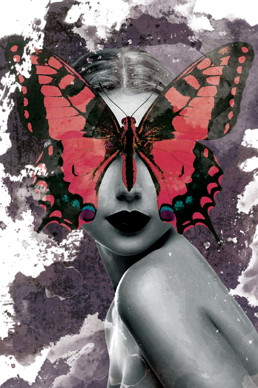 Butterfly Lady Paint Splatter