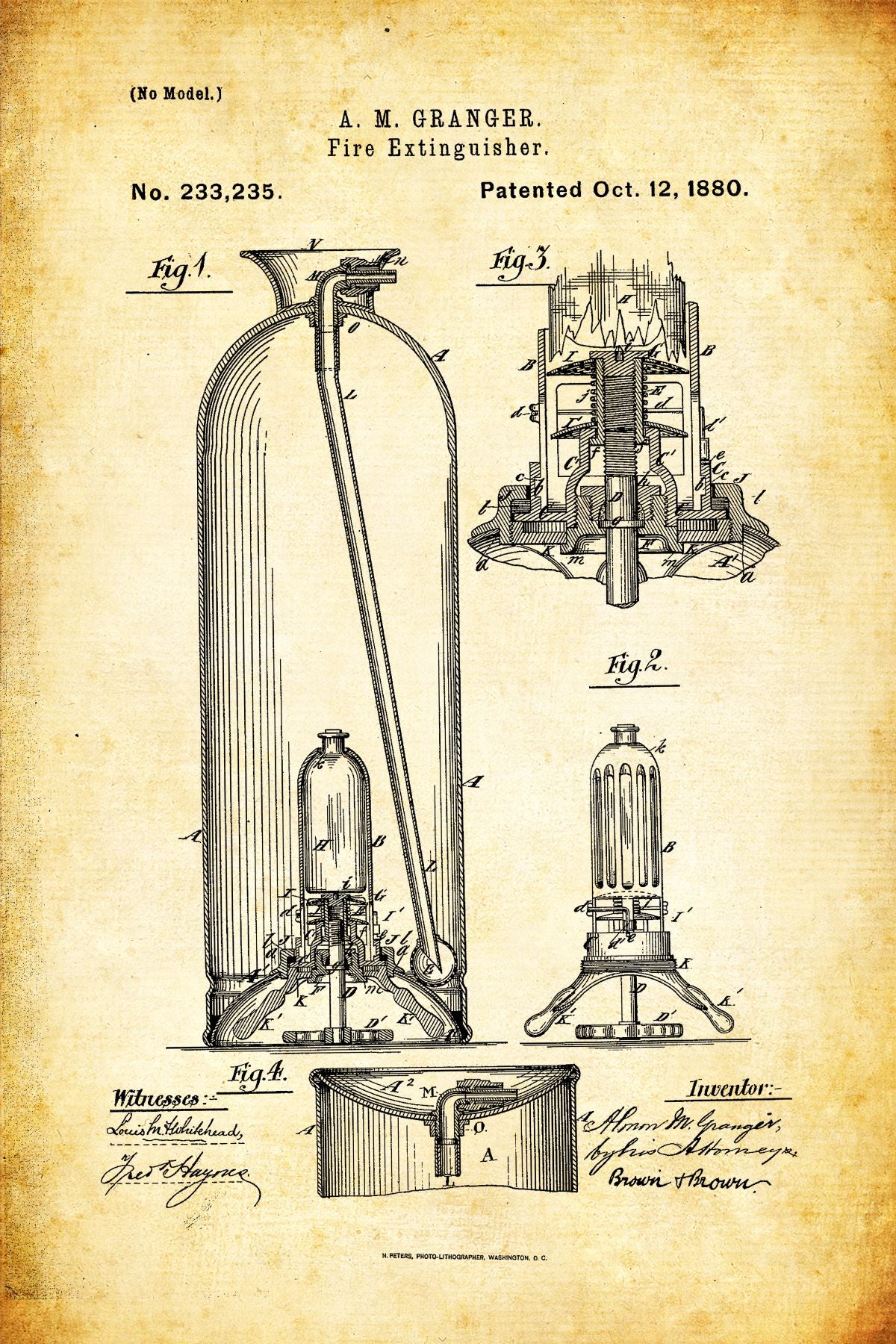 Fire Extinguisher 1880 Patent