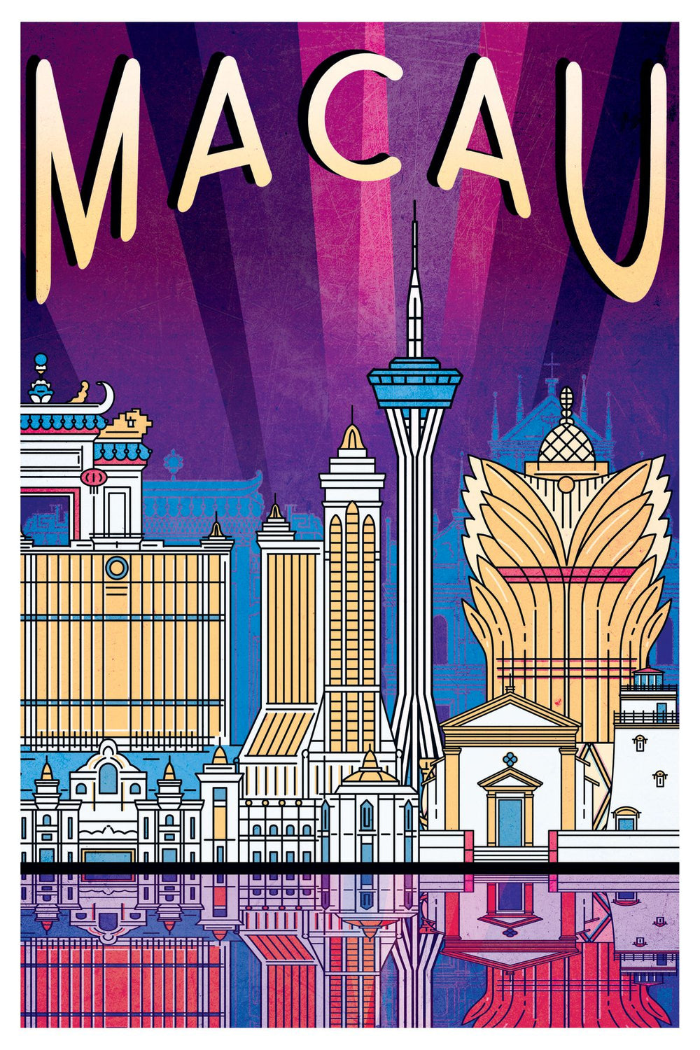 Macau Tourism Vintage Poster