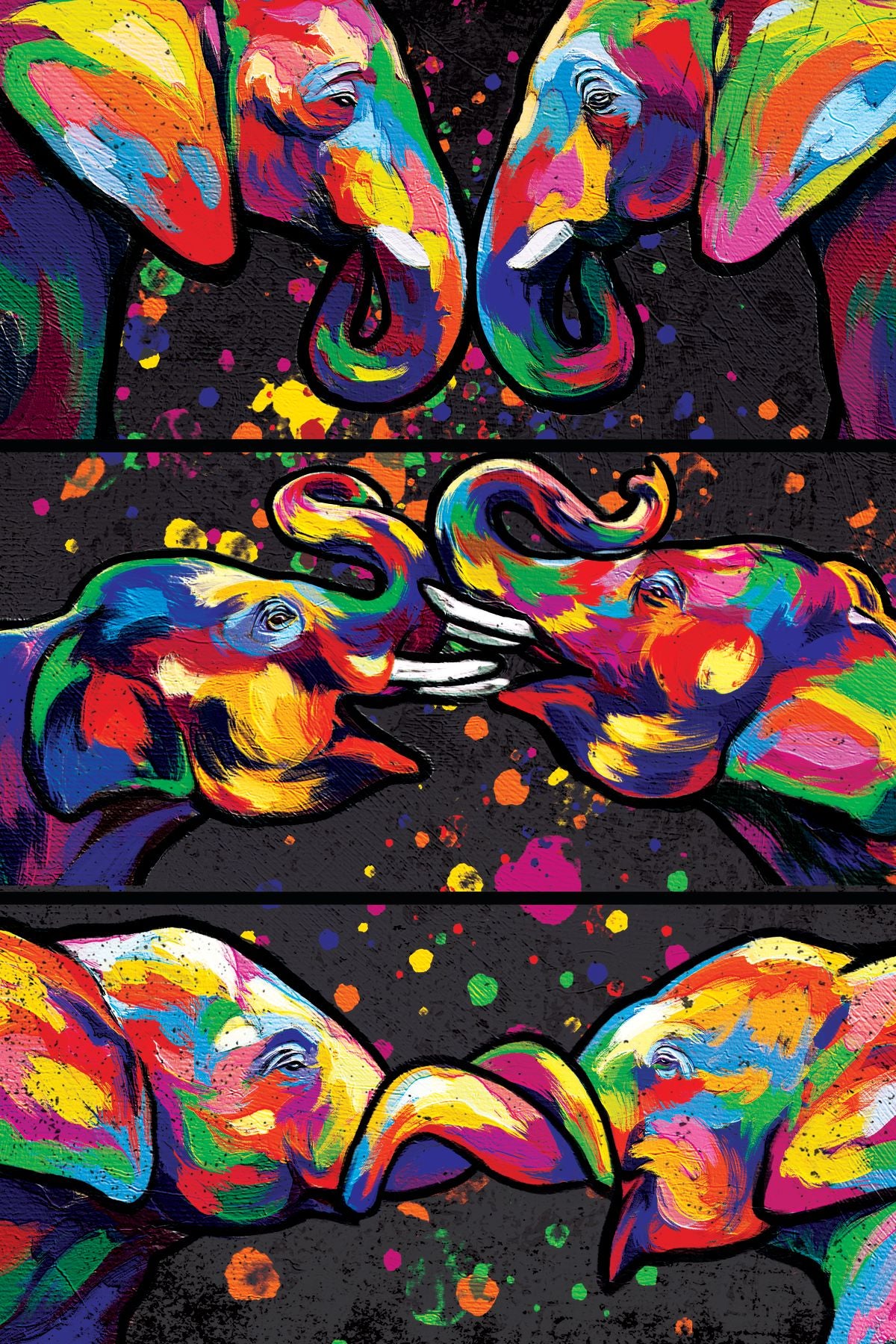 Elephants' Love Abstract Color