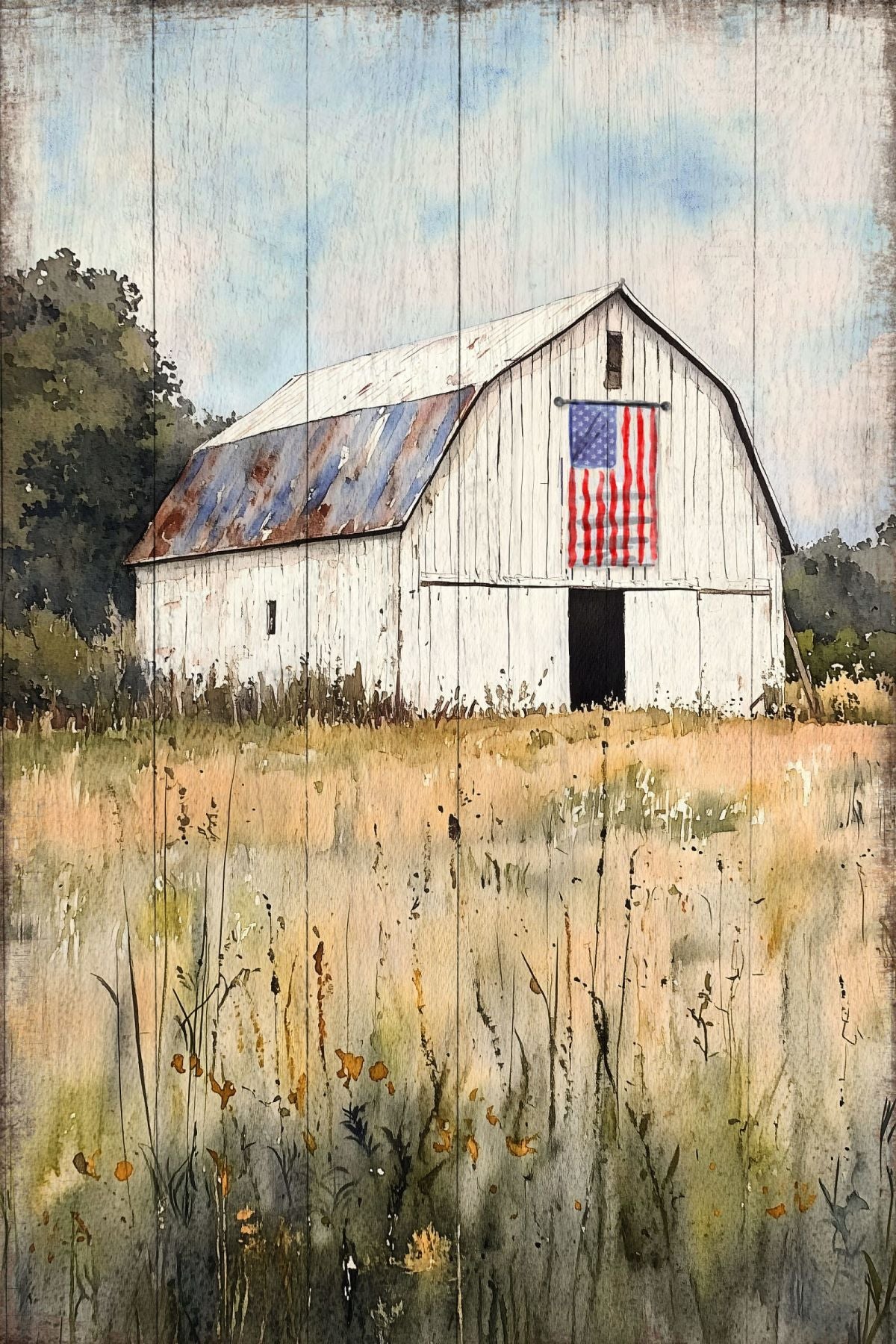 Old Patriotic Barn