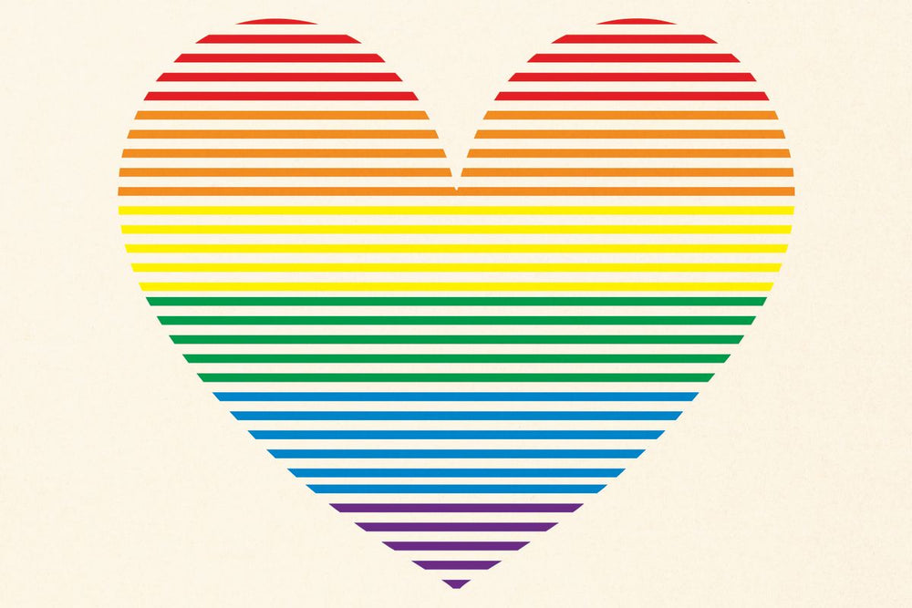 Striped Rainbow Heart