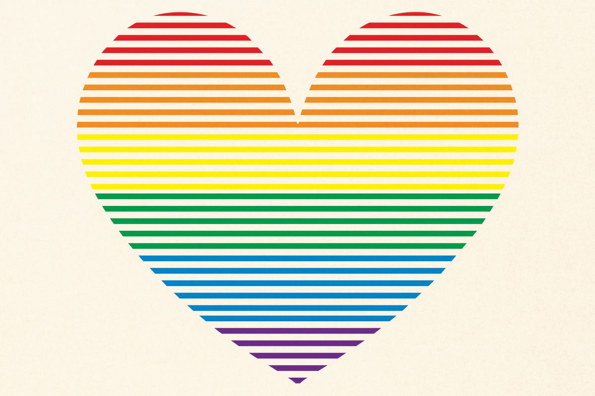 Striped Rainbow Heart