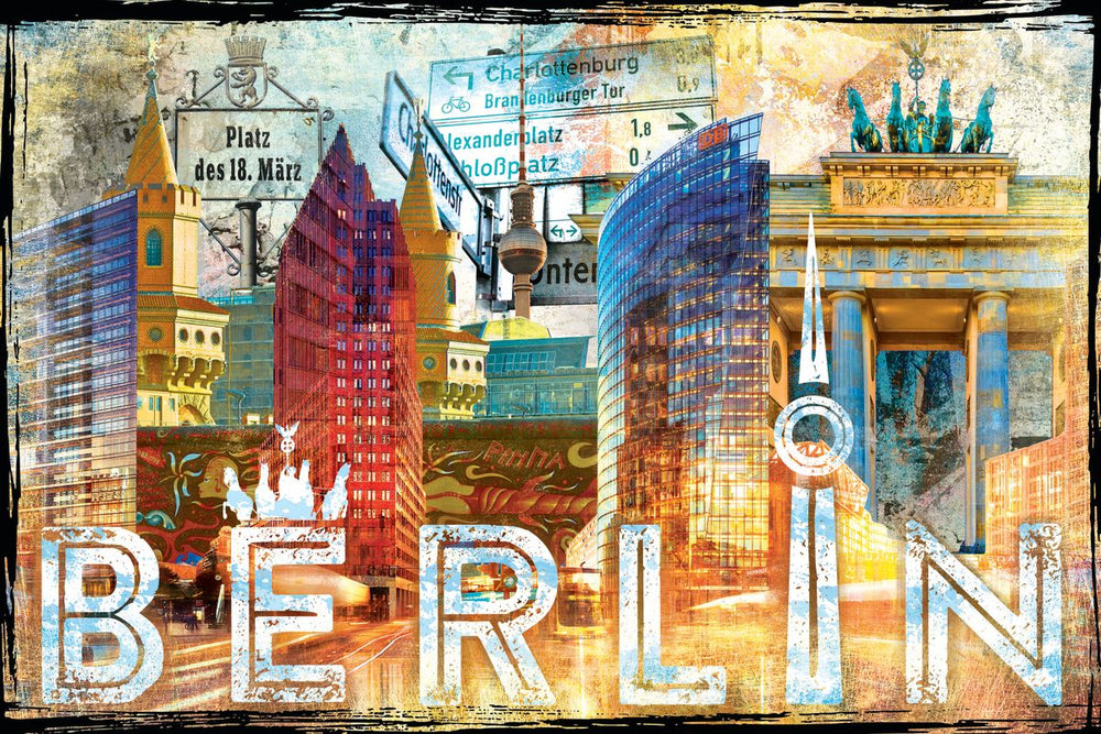 Berlin City Landmarks Grunge