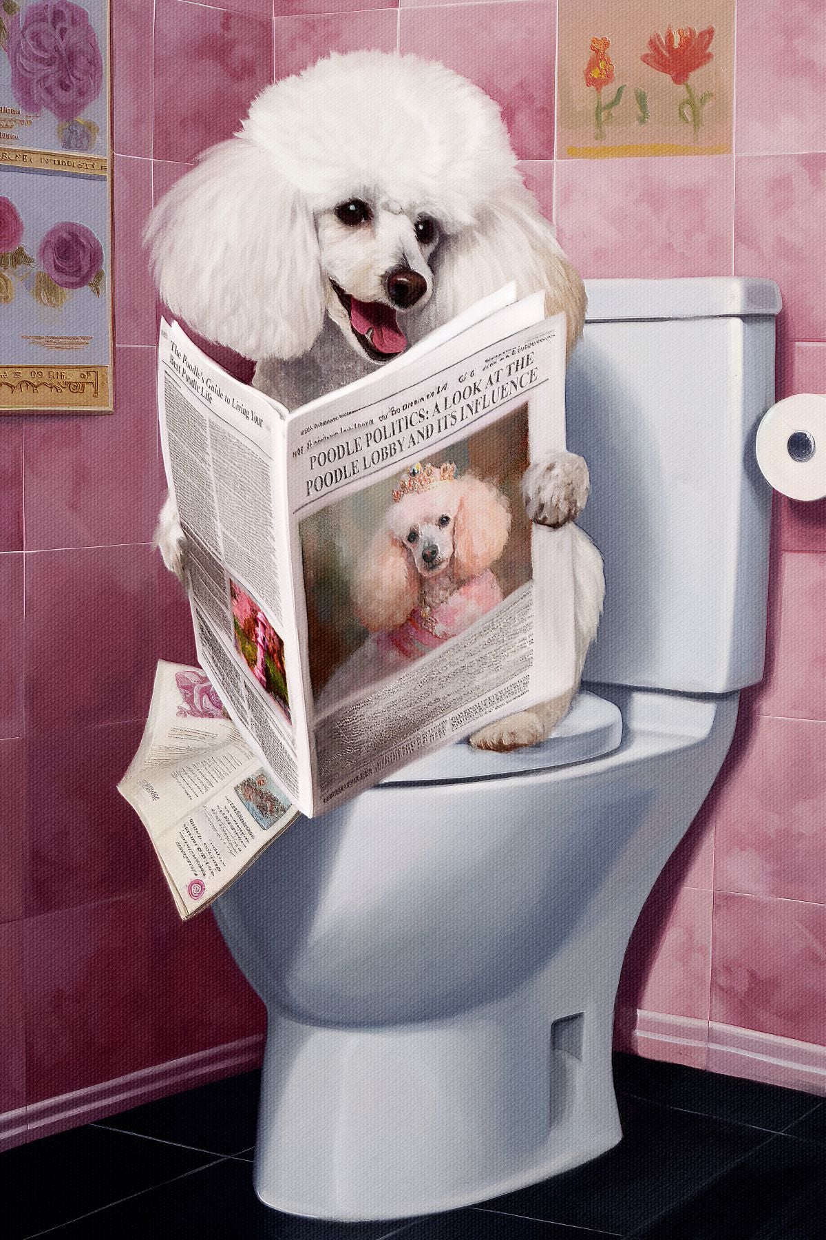 Poodle On A Toilet