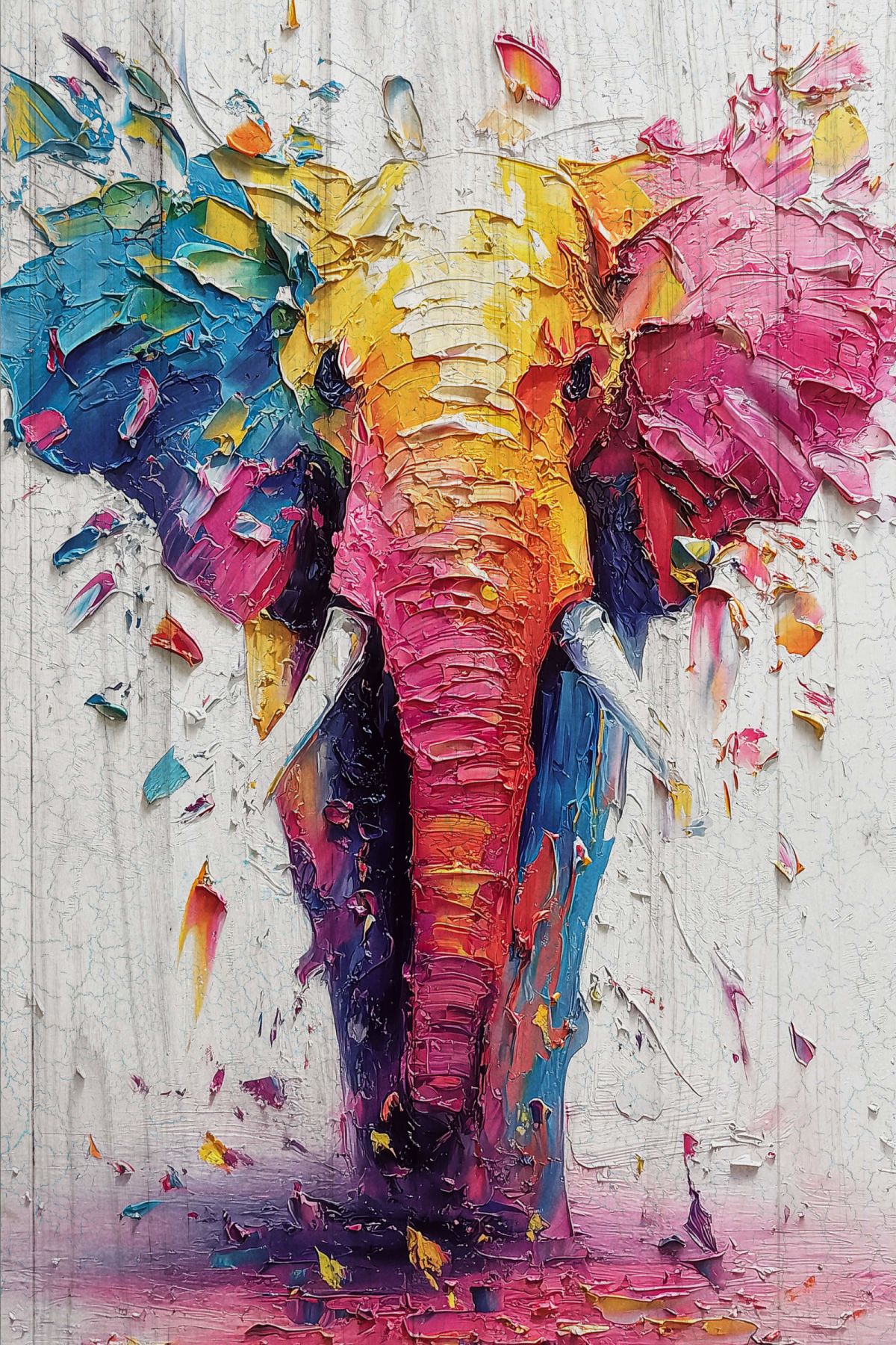 Colorful Elephant's Stare