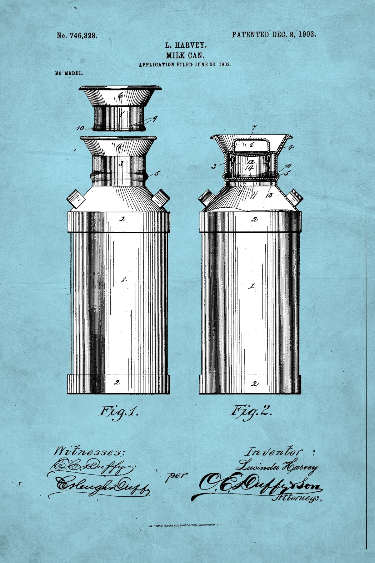 Milk Can Vintage Patent