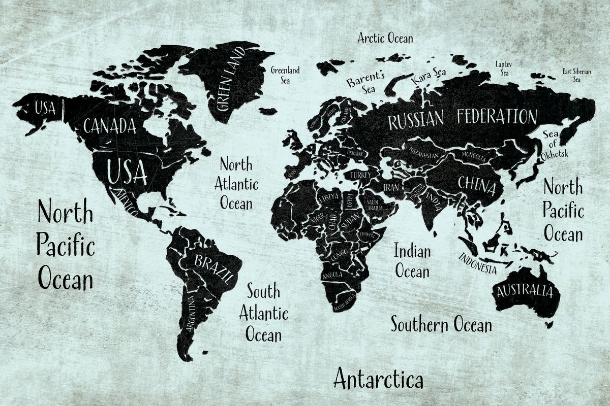 Grunge Texture World Map