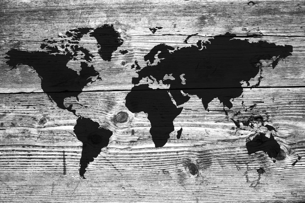 Wooden World Map I
