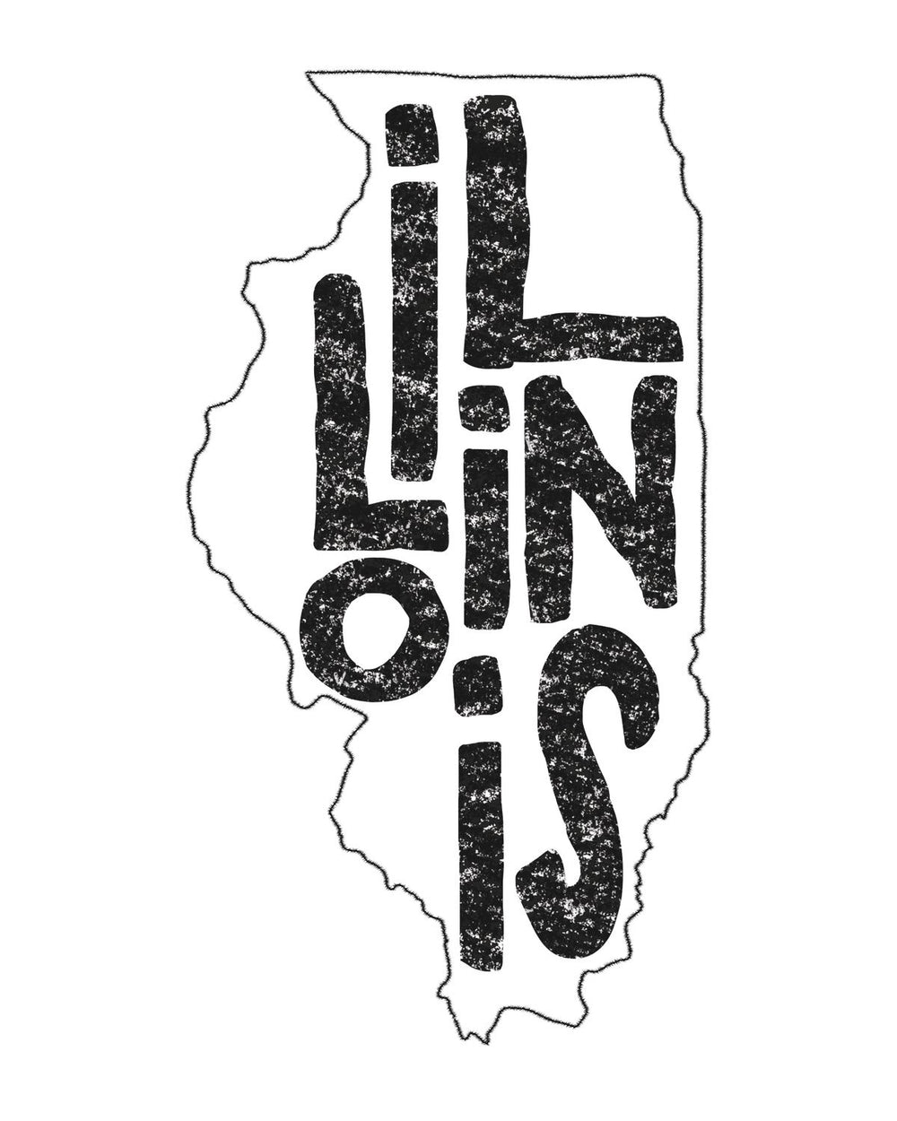 Illinois Minimalist State Map