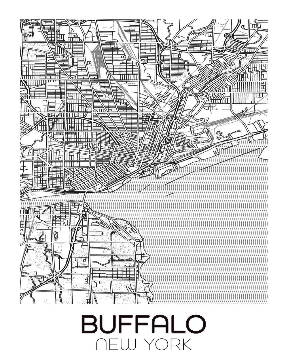 Minimalist Buffalo City Map