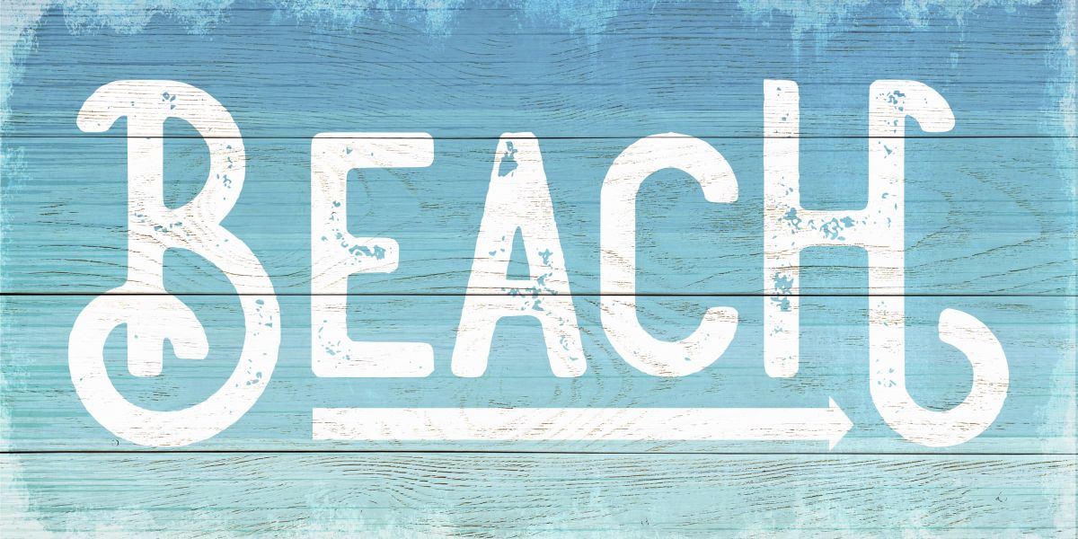 Beach Typography Sign Wall Art