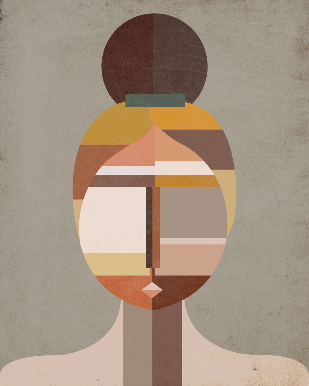 Geometric Woman Face Abstract