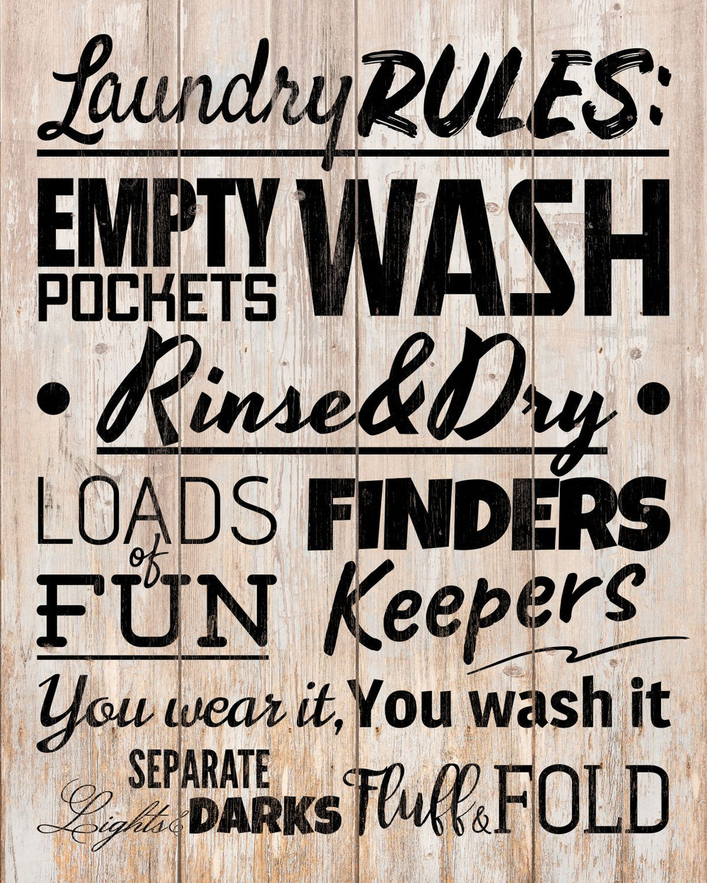 Laundry Rules Sign