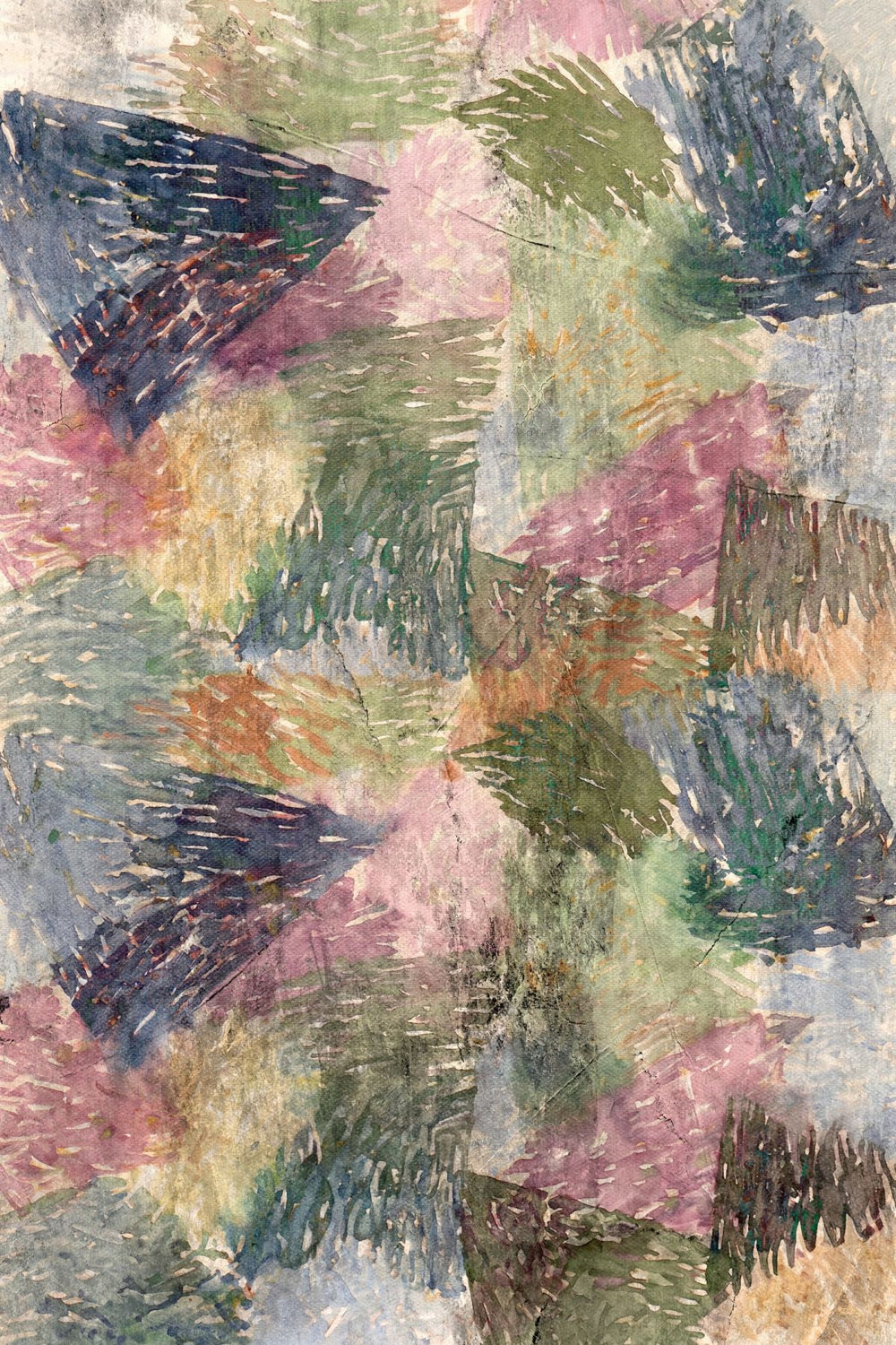 Expressive Multi-Color Abstract Brushstroke Painting