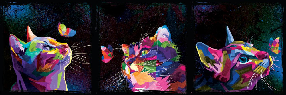 Multicolor Geometric Cats