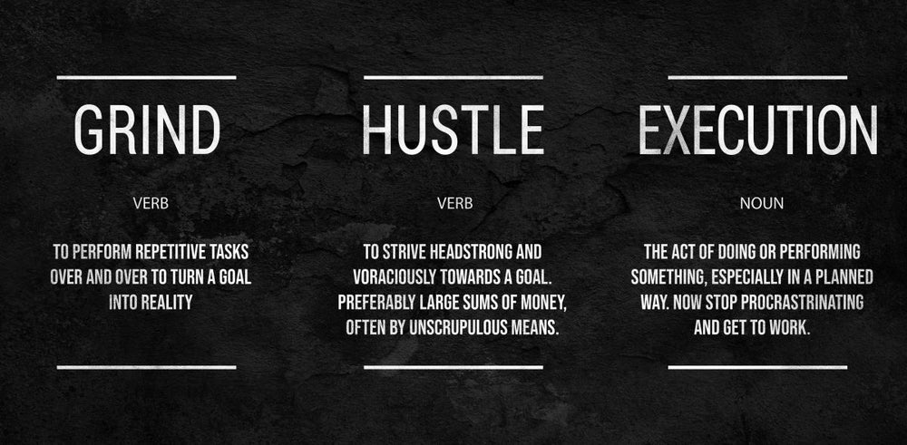 Grind Hustle Execution Typography