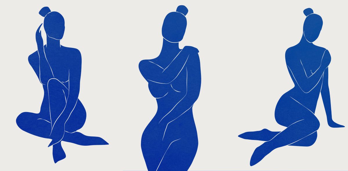 Blue Female Silhouettes