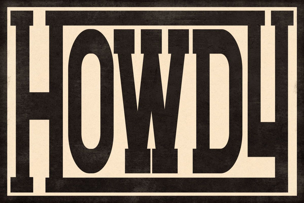 Black Howdy Sign