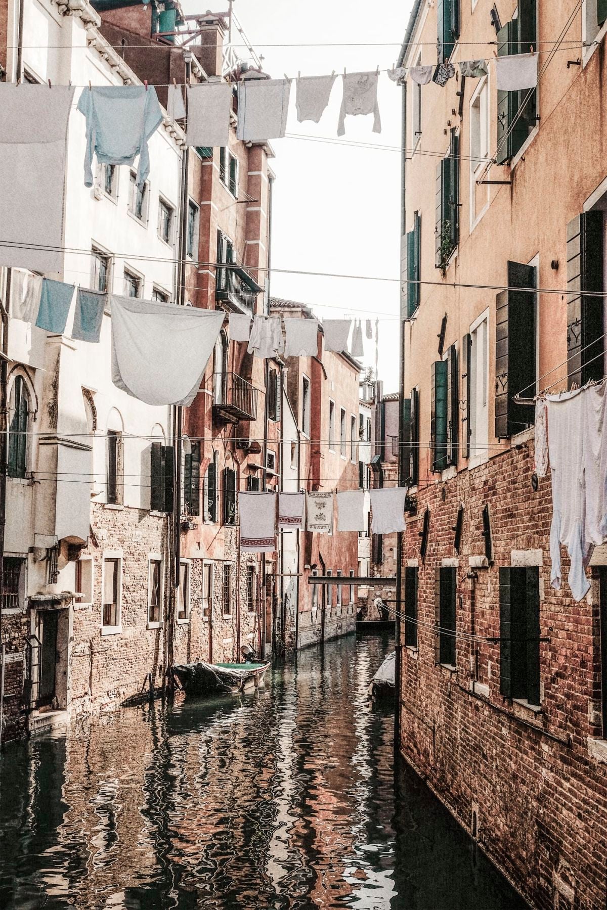Clothes Hanging Over Venice Canal
