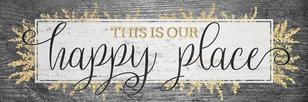 Our Happy Place Wreath Typography