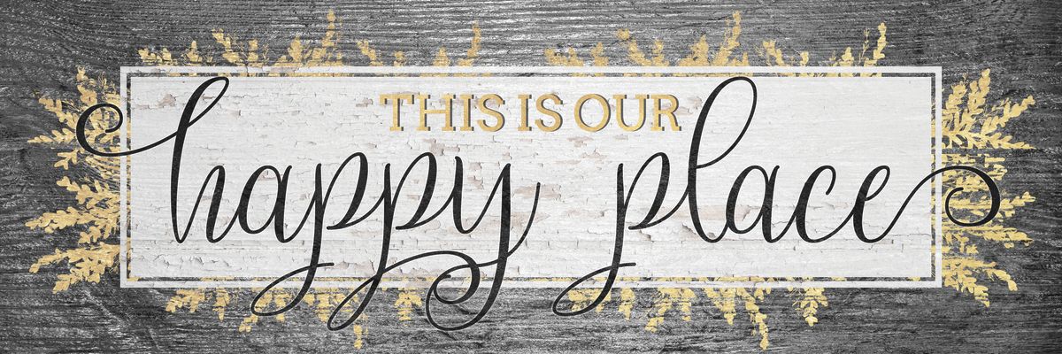 Our Happy Place Wreath Typography