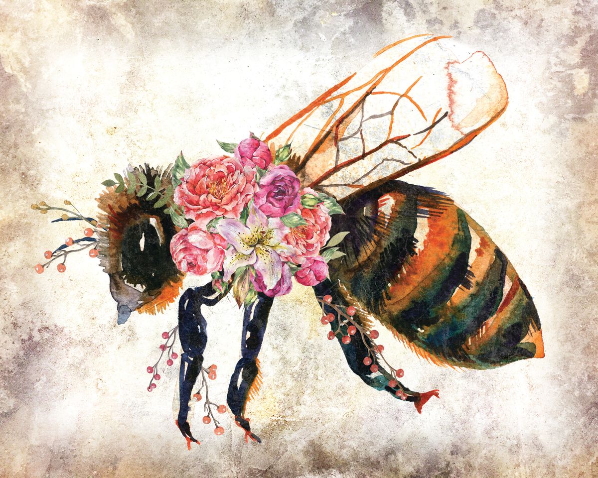 Floral Honey Bee