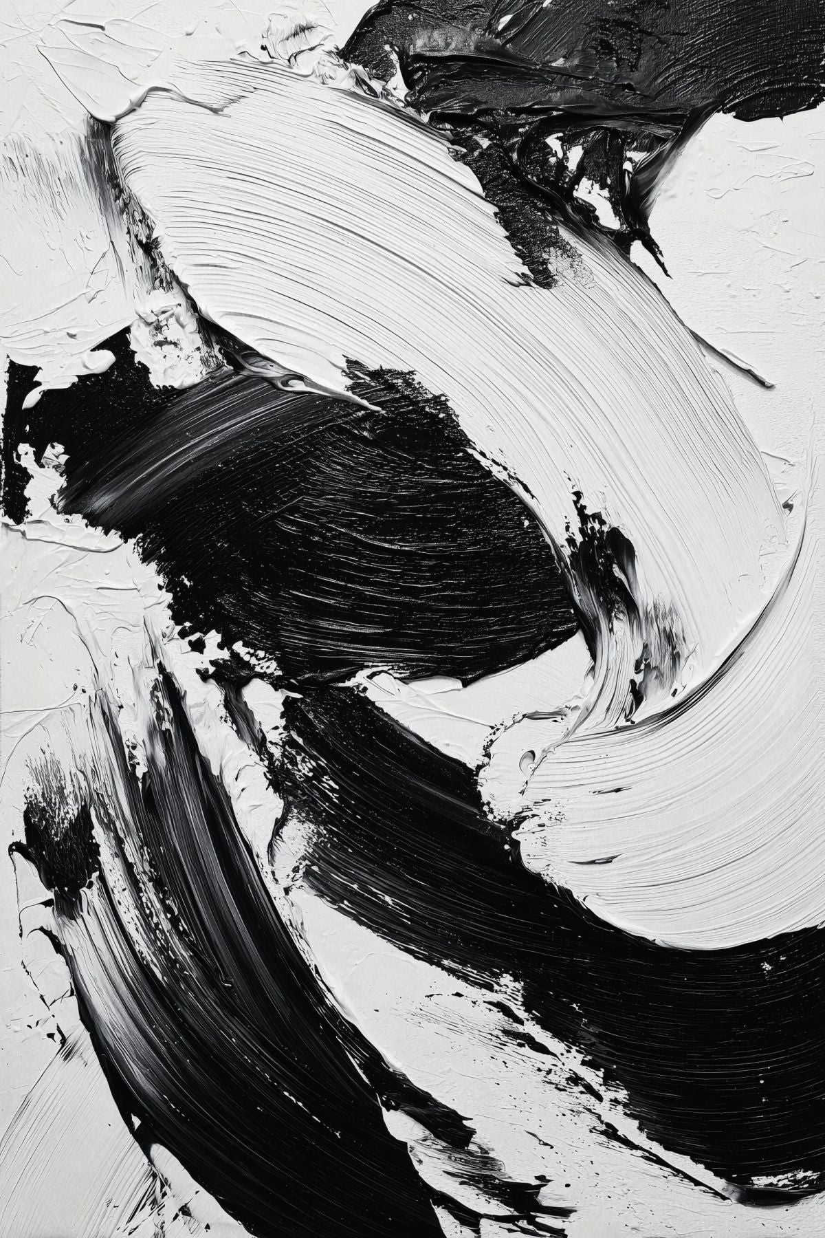 Expressive Monochrome Paint Strokes