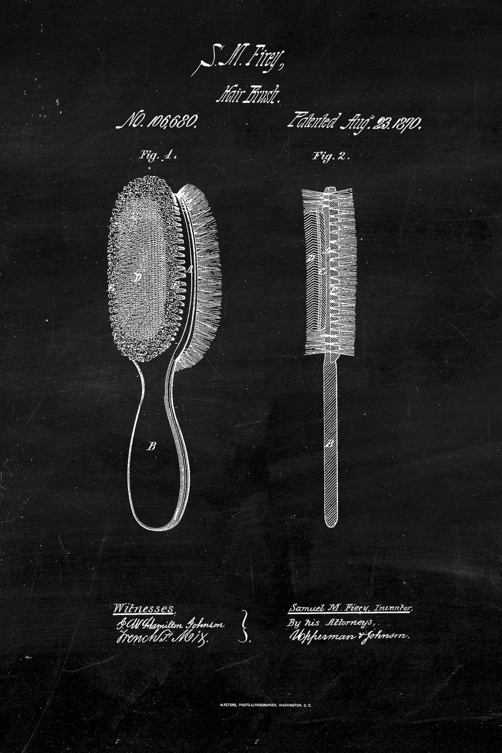 Hair Brush BW Patent
