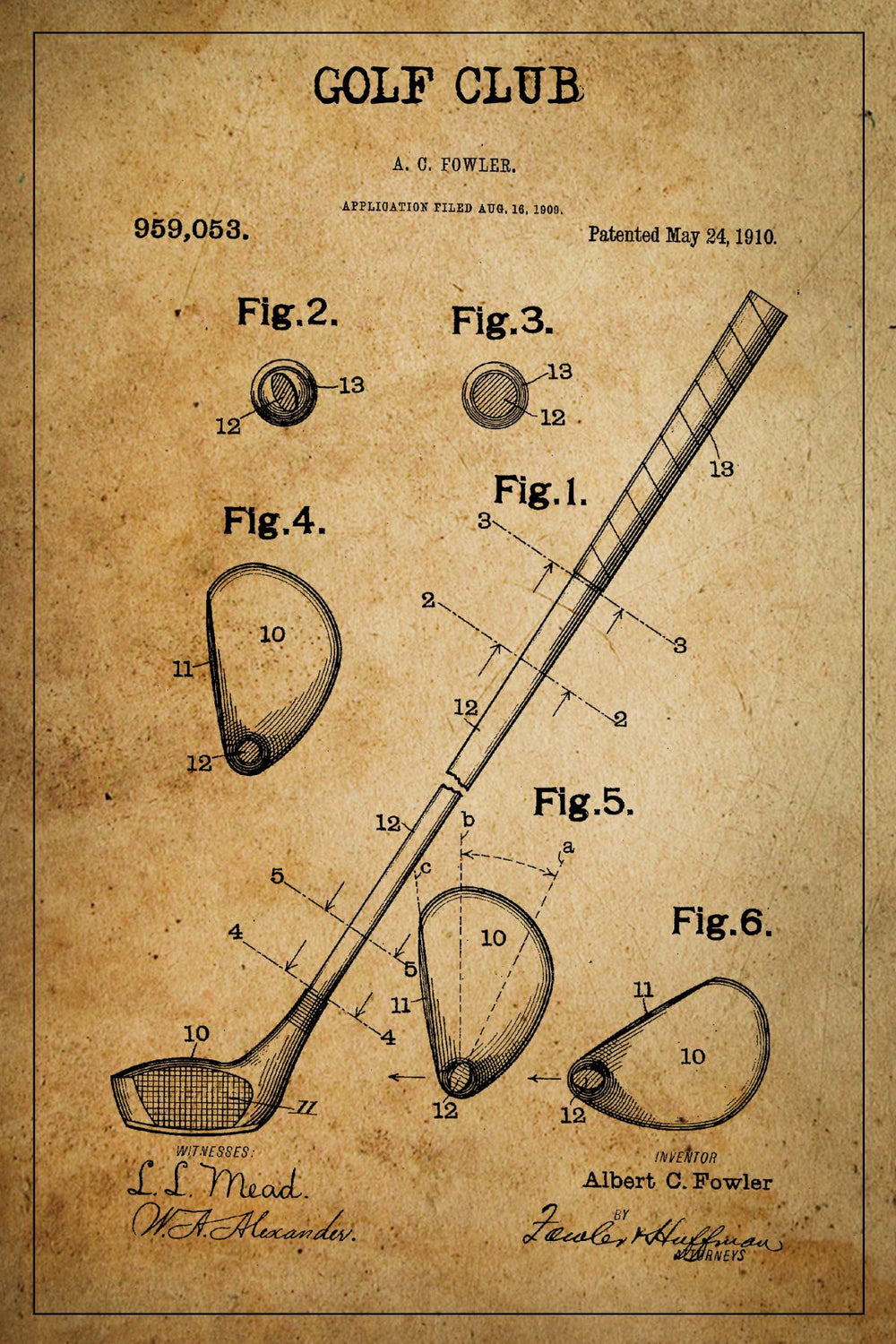 Golf Club Grunge Patent