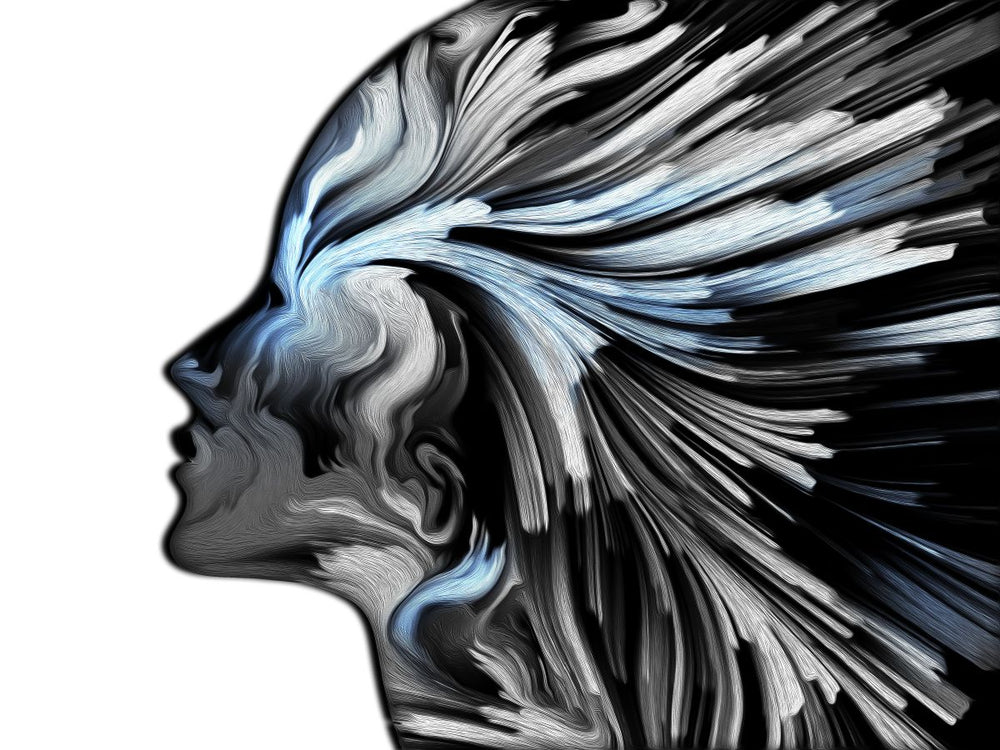 Abstract Silver Profile Colors