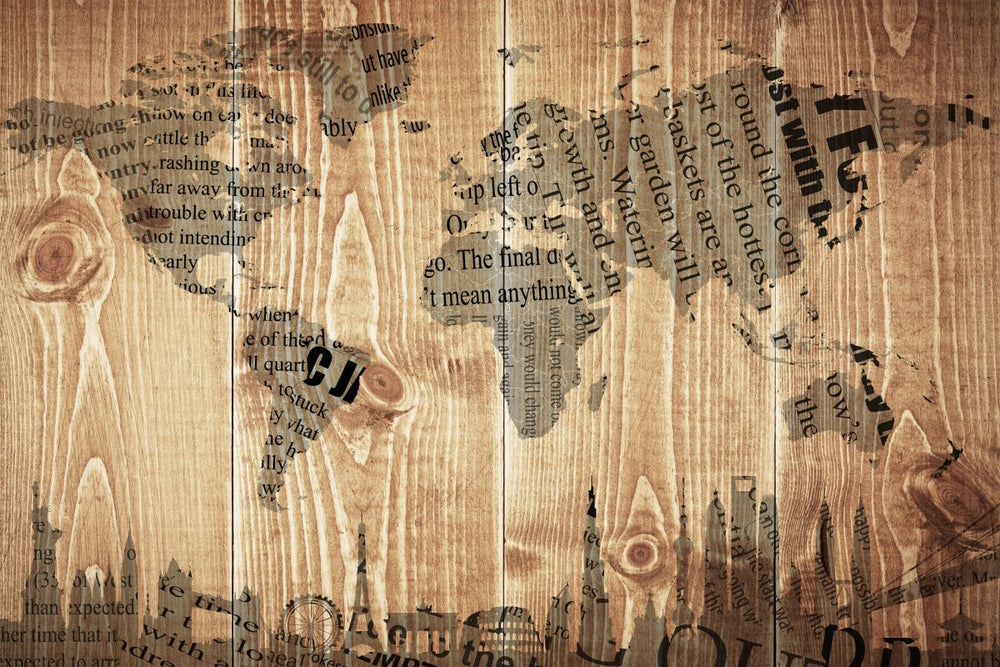 Newspaper Landmark World Map