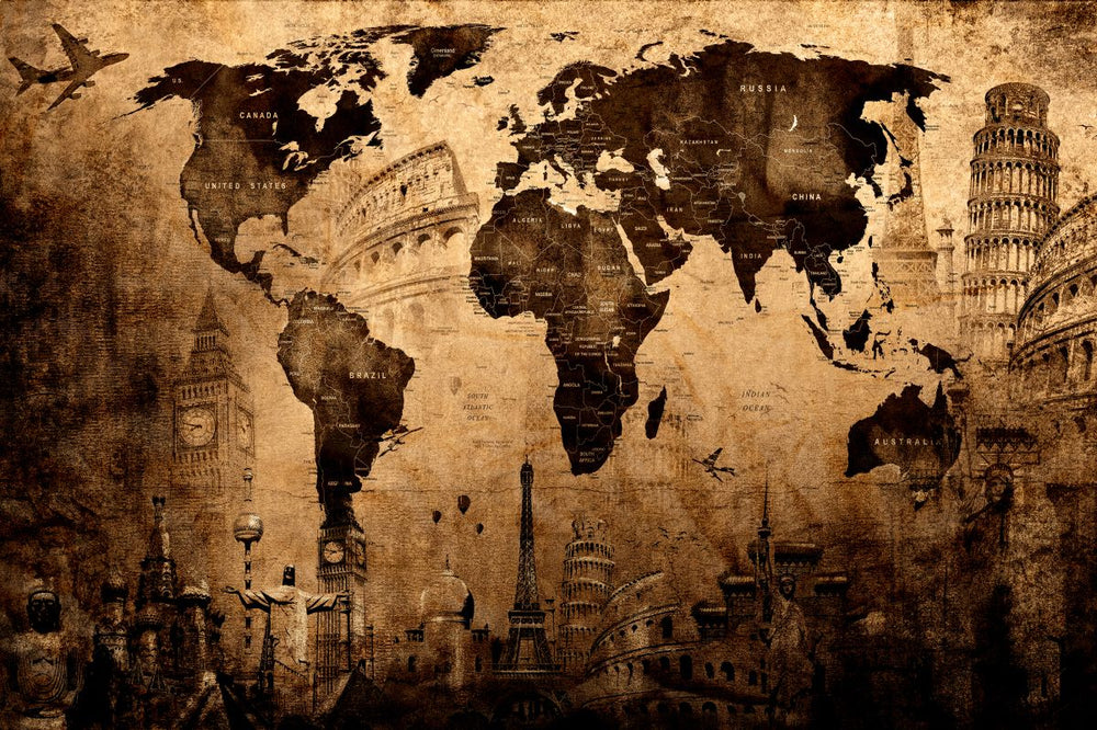 Old Landmark World Map
