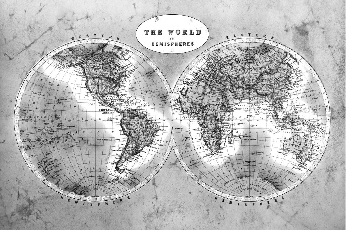 Discover The World BW Map – Pineapple Licensing