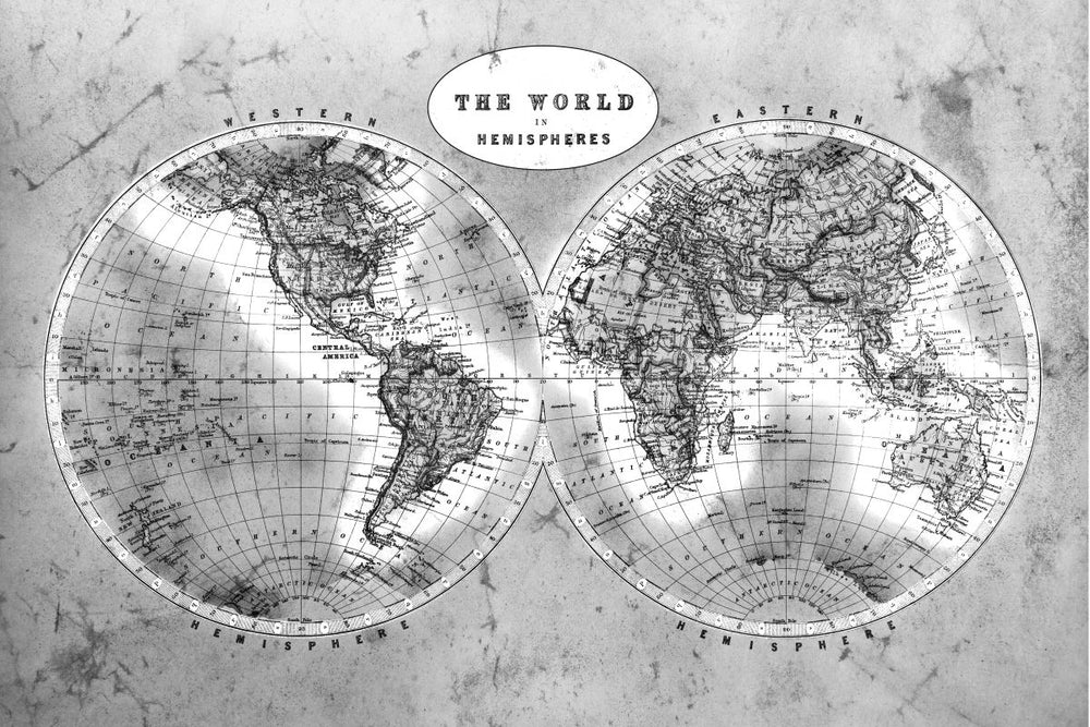 Discover The World BW Map