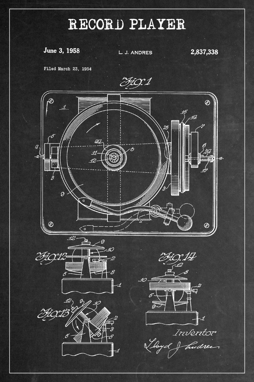 Record Player Patent BW