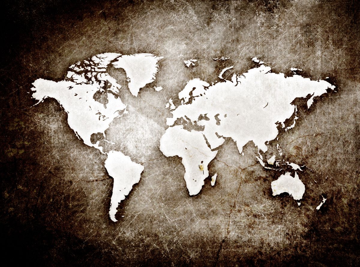 Old Grunge World Map