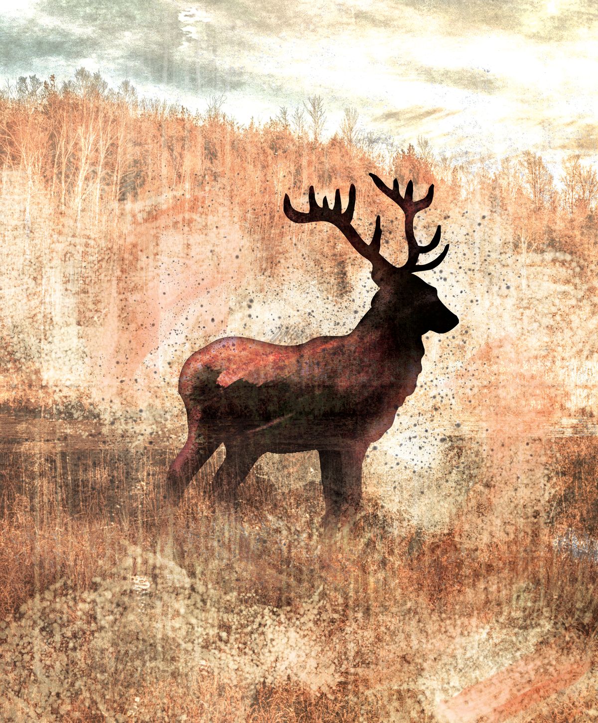 Iconic Textured Deer
