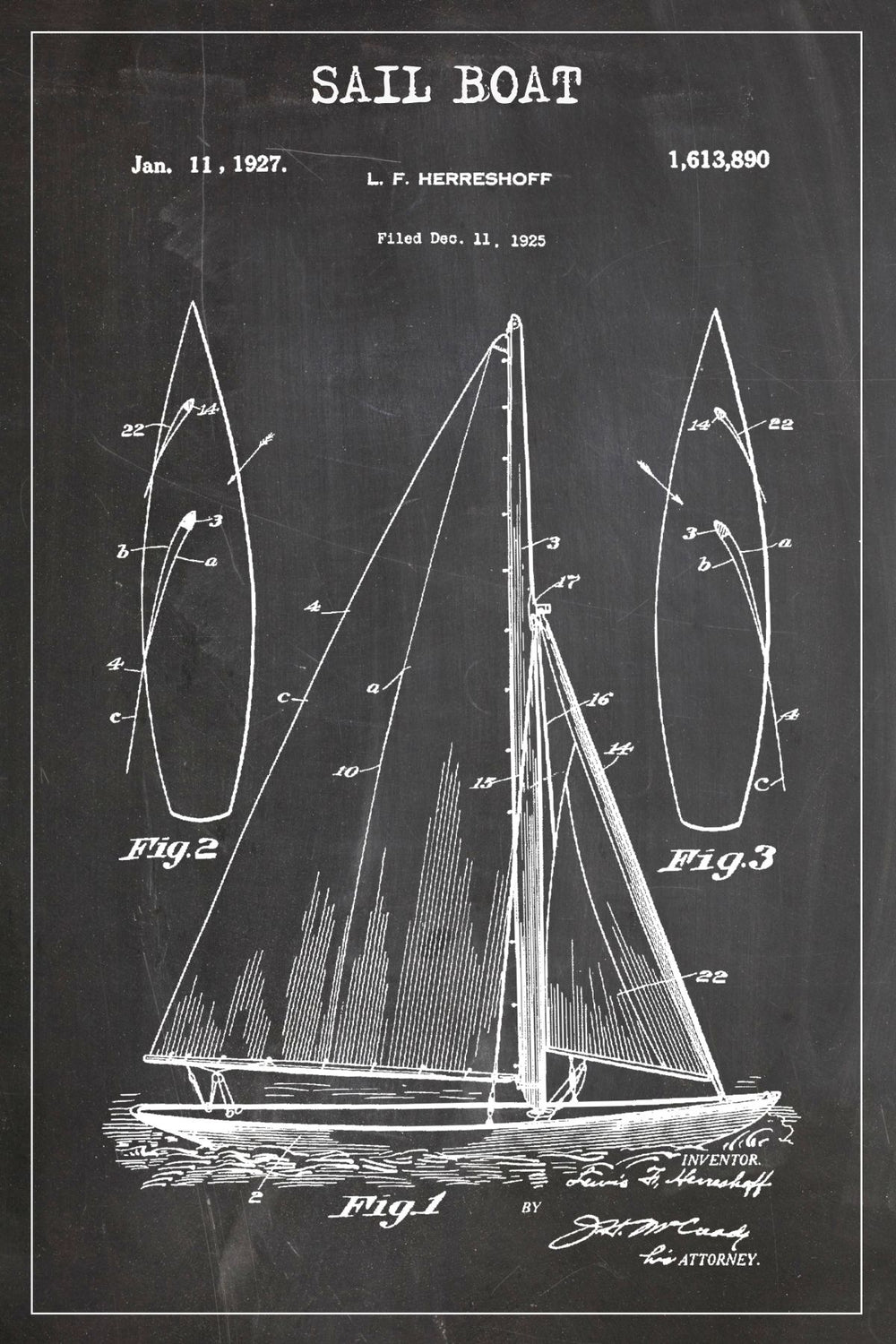 Sail Boat Patent BW