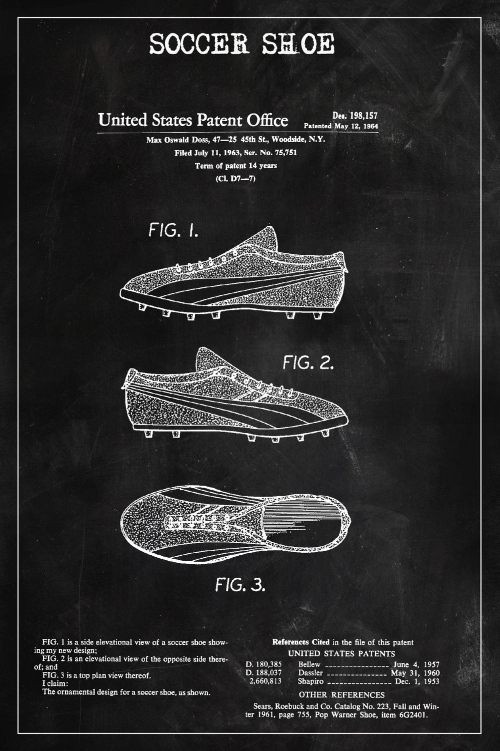 Soccer Shoe BW Patent