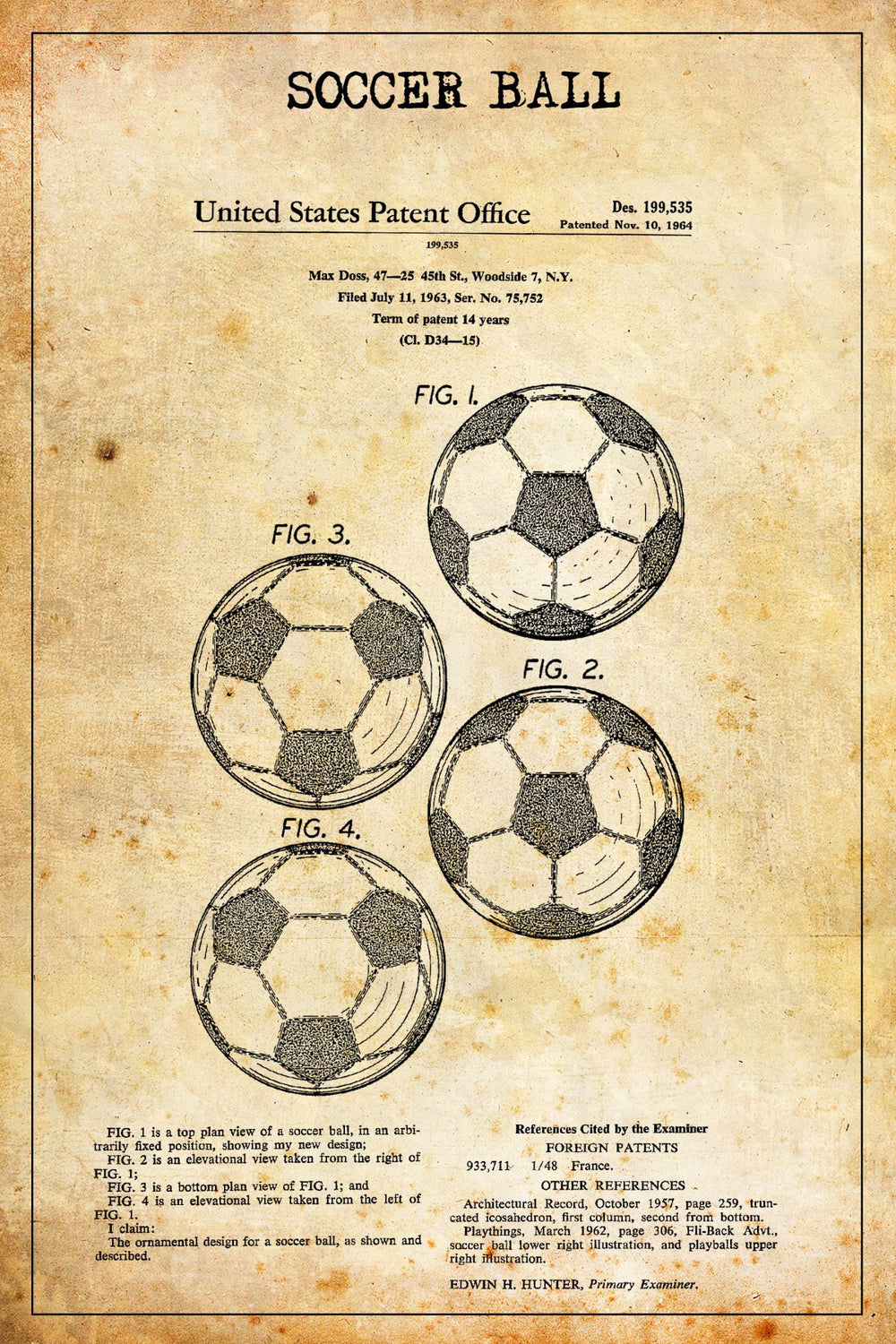 Vintage Soccer Ball Patent