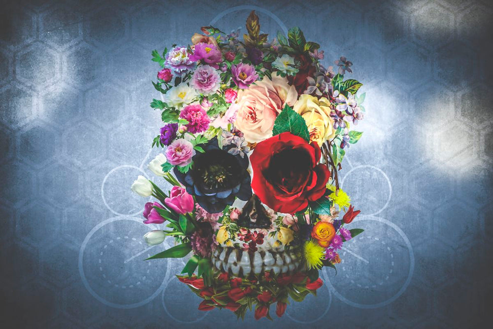 Colorful Skull Flowers