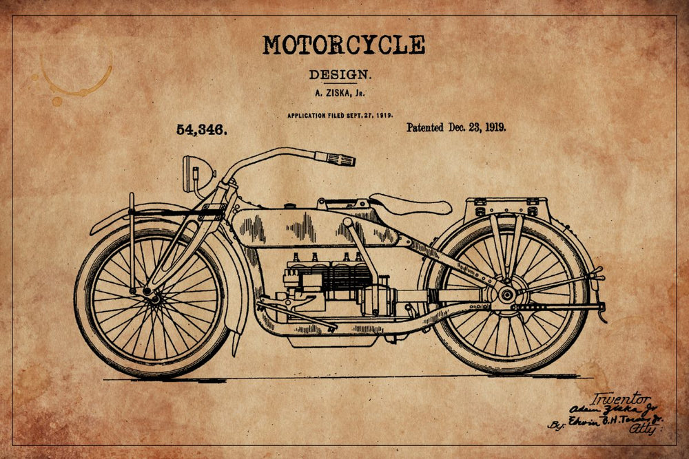 Vintage Motorcycle Patent