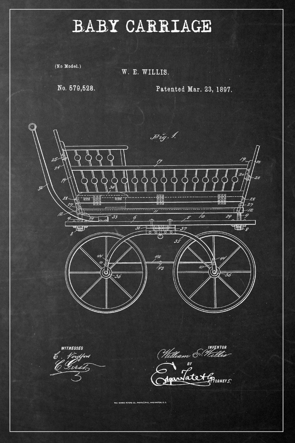 Baby Carriage Patent BW