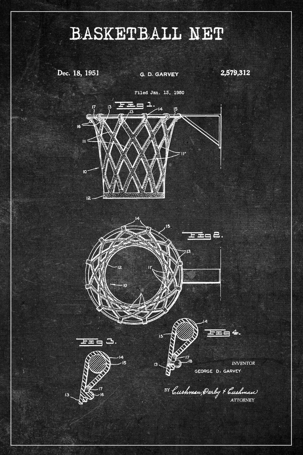 Basketball Net BW Patent