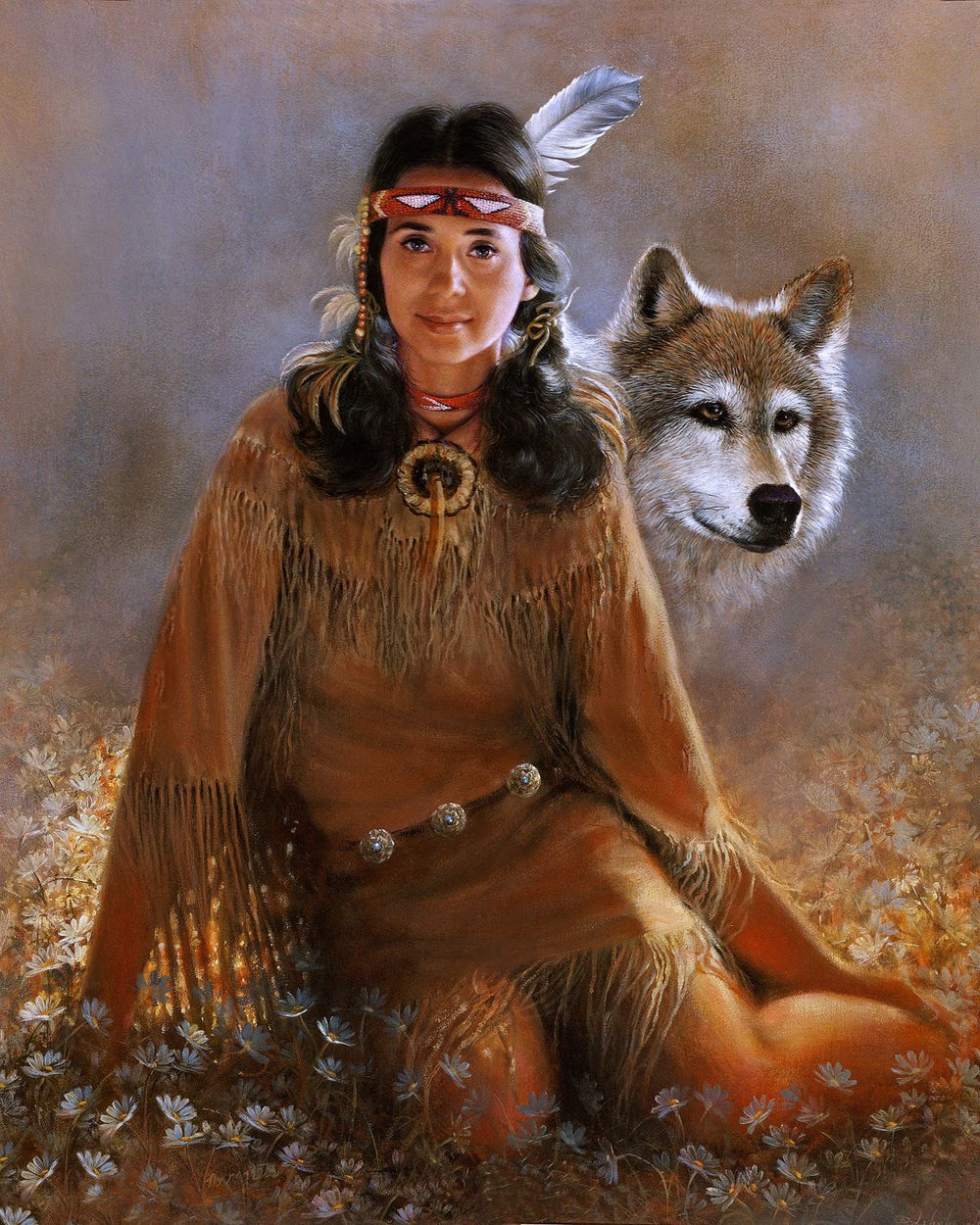 Female American Indian Painting