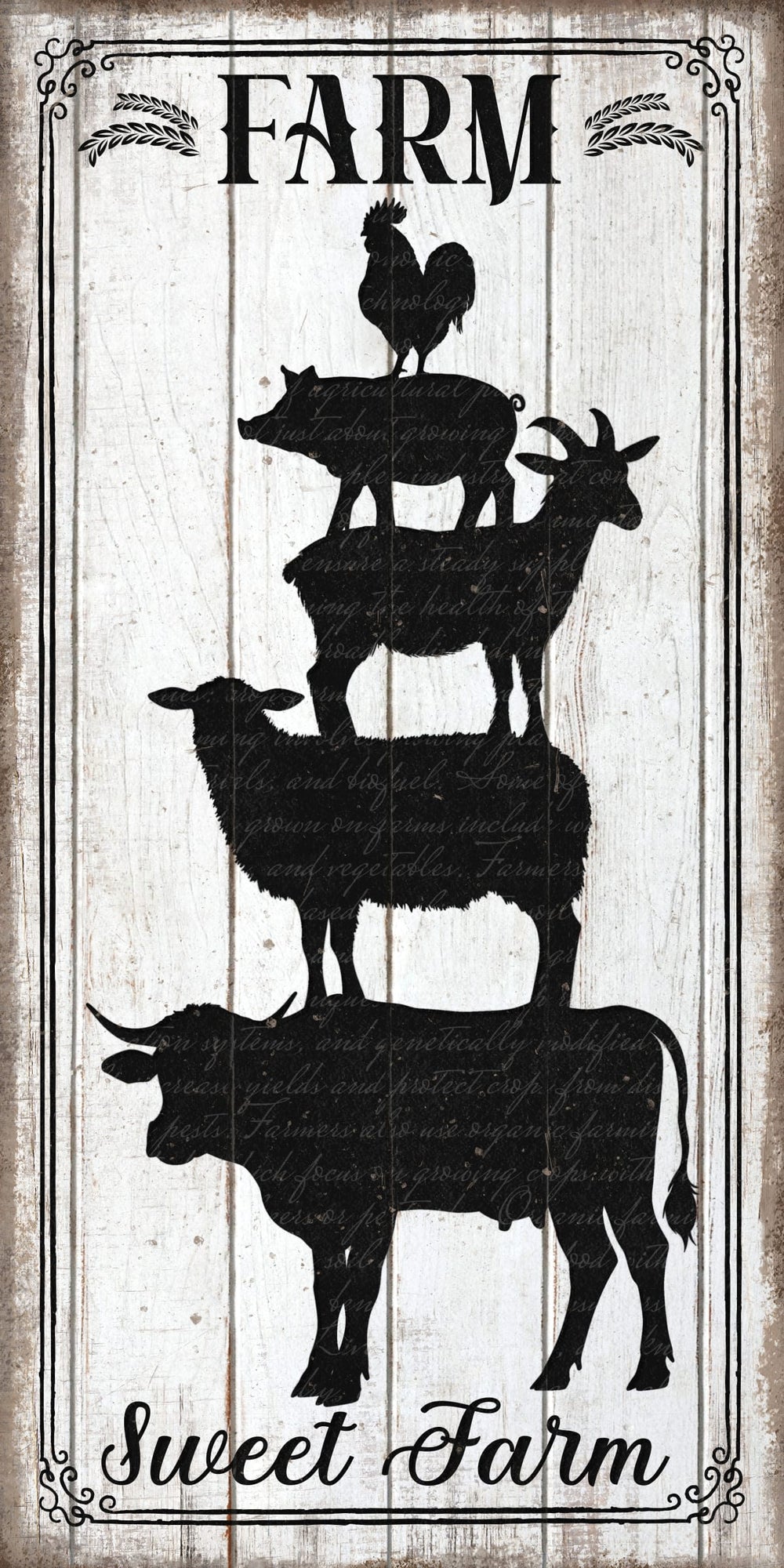 Farm Sweet Farm BW Wall Art