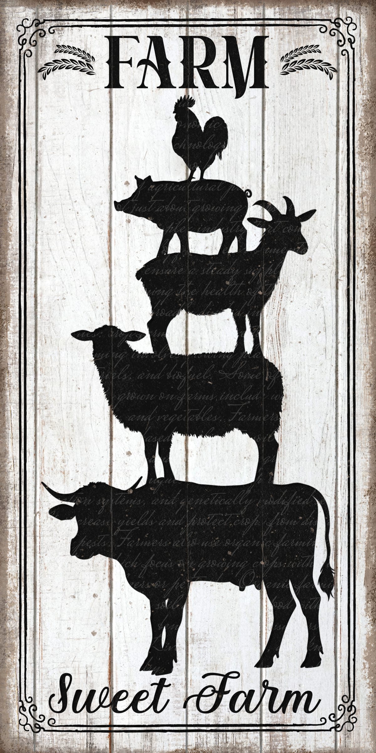 Farm Sweet Farm BW Wall Art