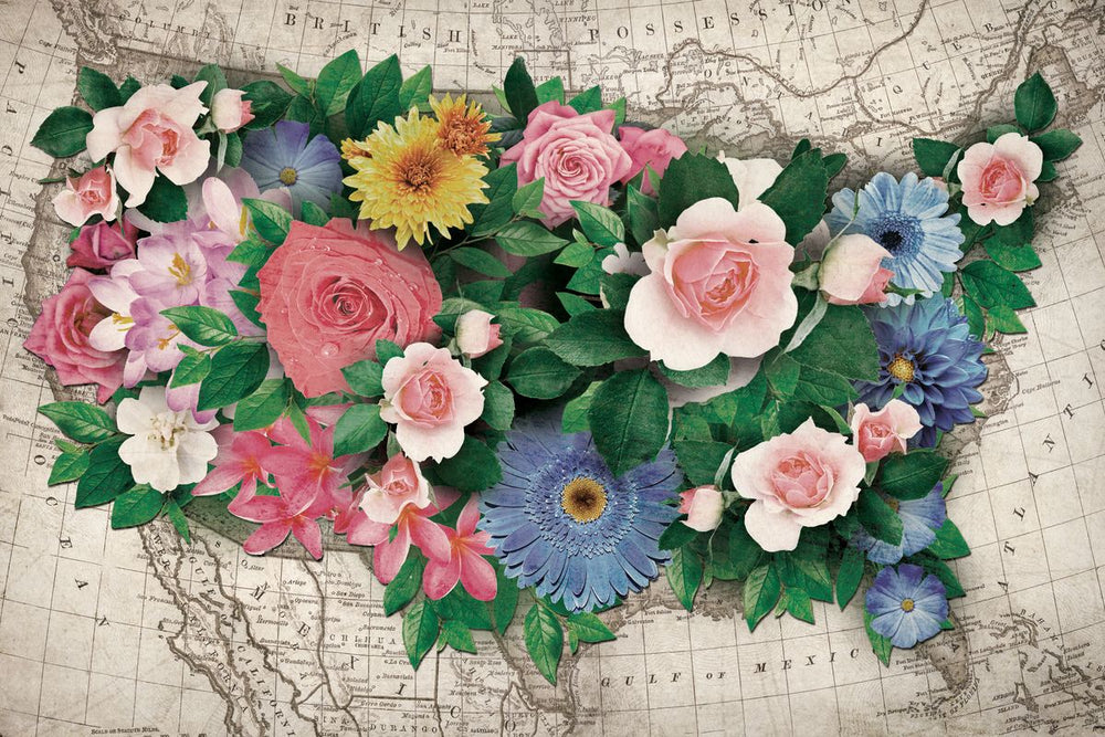 Floral Arrangement USA Map