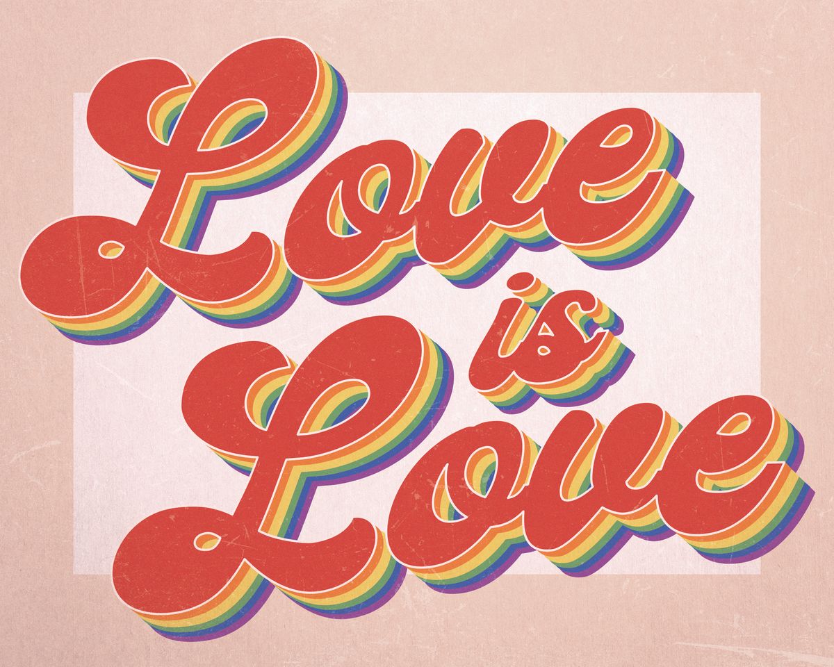 Retro Rainbow Love Is Love
